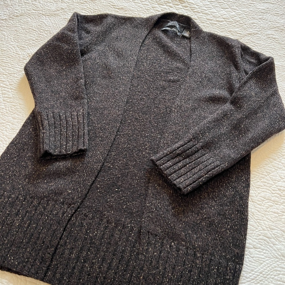 Vintage merino wool grey cardigan, Parisian Signature, size M - Picture 3 of 6
